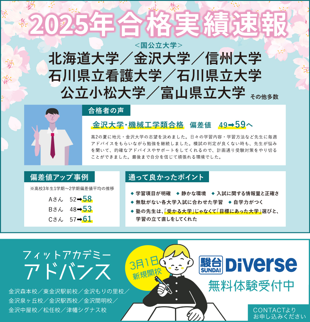 2025年合格実績速報です、クリックで詳細記事をご確認いただけます